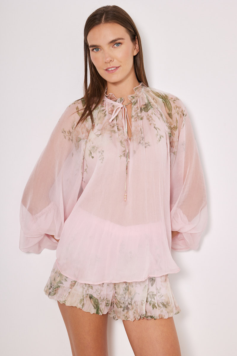 SHIRT WITH TIE-NECK DETAIL
