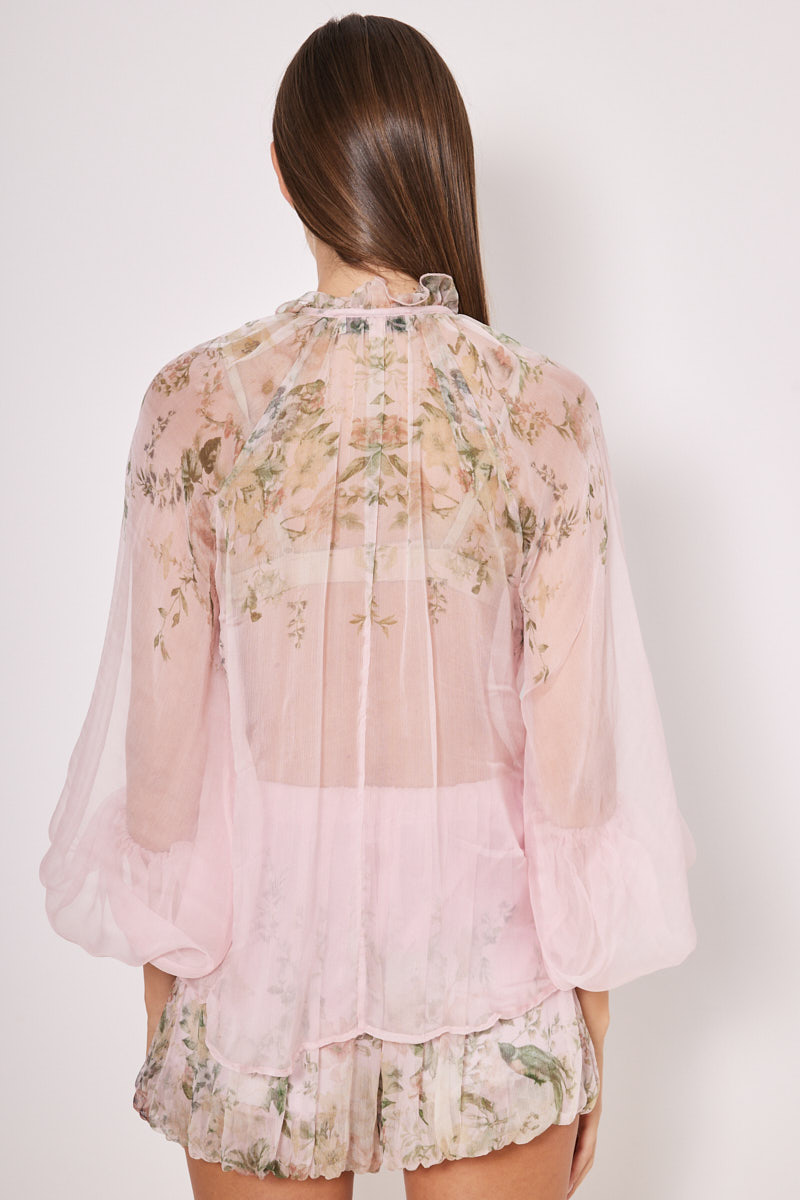 SHIRT WITH TIE-NECK DETAIL