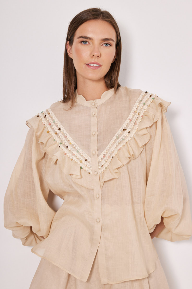 SHIRT IN LOOSE FIT WITH RHINESTONES