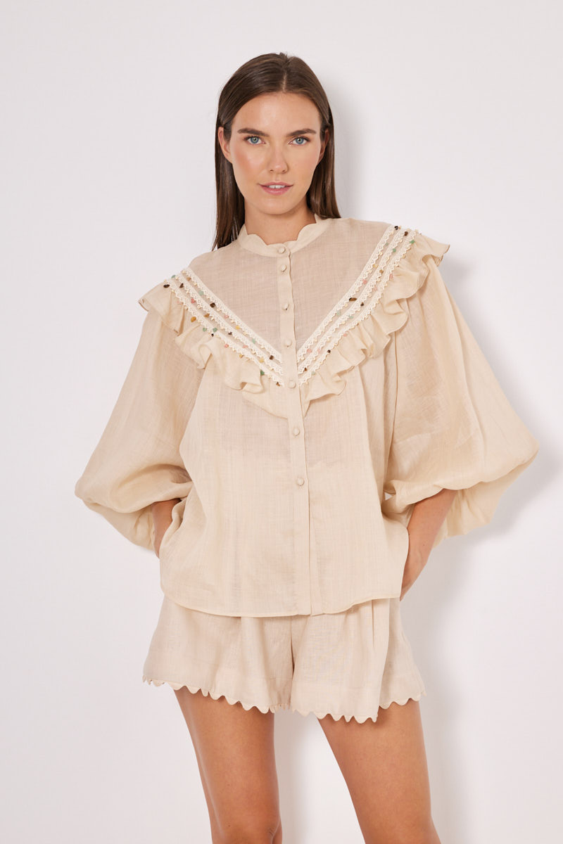 SHIRT IN LOOSE FIT WITH RHINESTONES