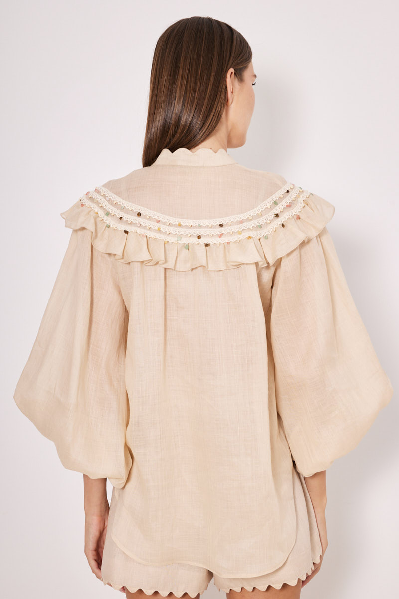 SHIRT IN LOOSE FIT WITH RHINESTONES