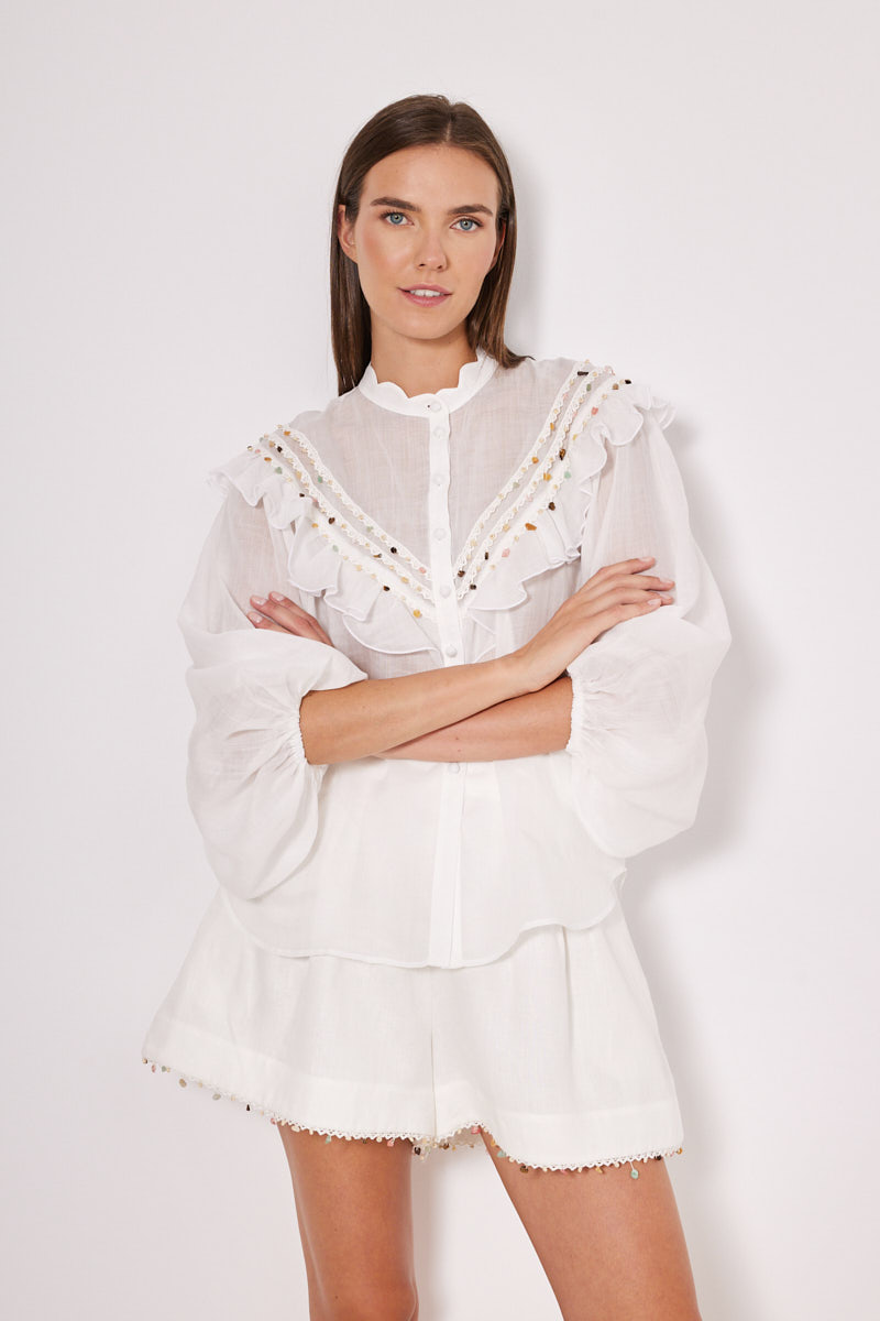SHIRT IN LOOSE FIT WITH RHINESTONES