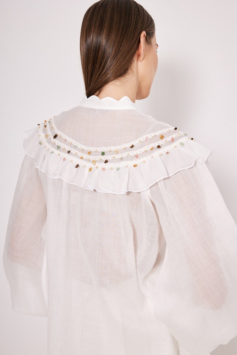 SHIRT IN LOOSE FIT WITH RHINESTONES
