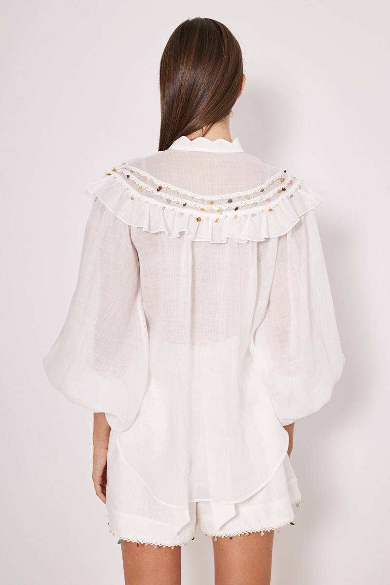 SHIRT IN LOOSE FIT WITH RHINESTONES