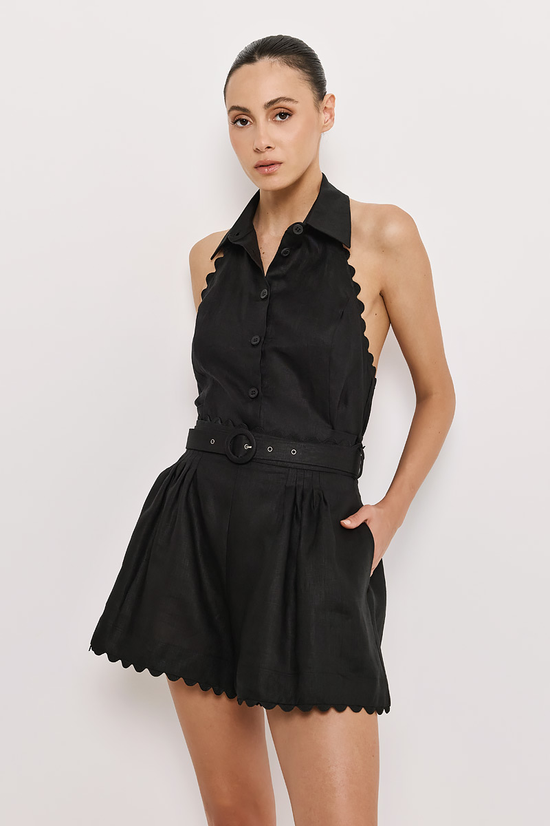 LINEN SHORTS WITH BELT