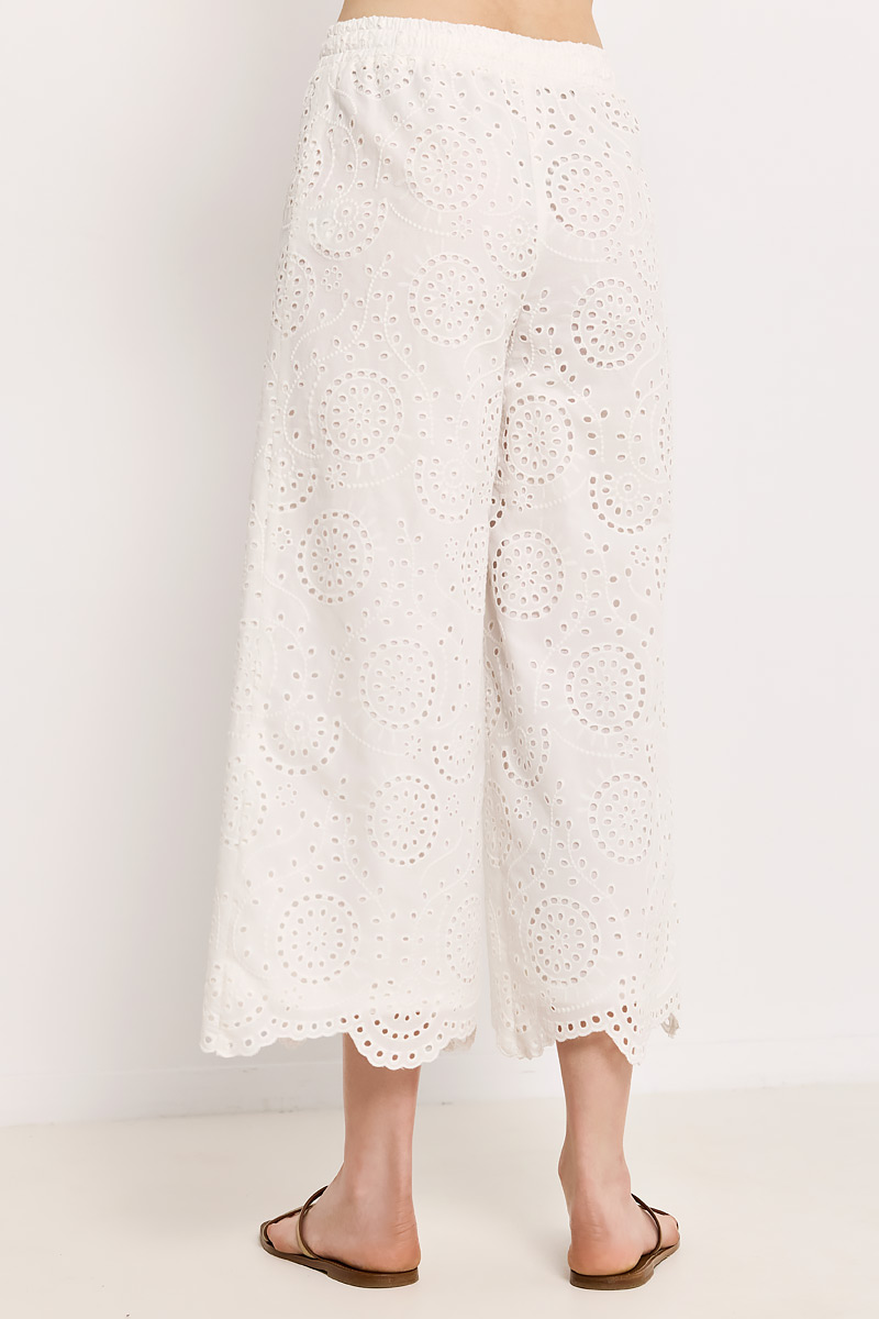 ΒRODERIE PANTS WITH ELASTIC WAISΤ