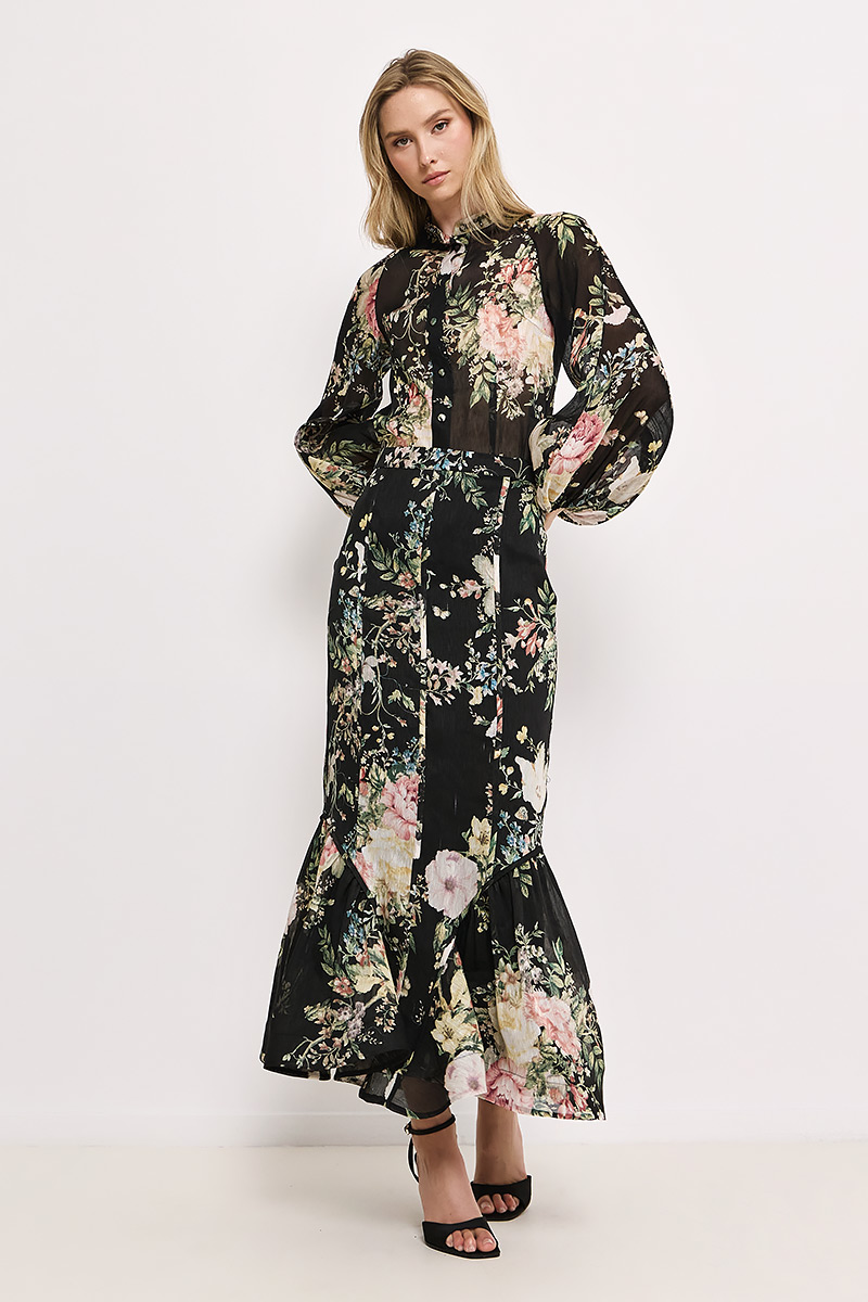 MIDI FLORAL SKIRT