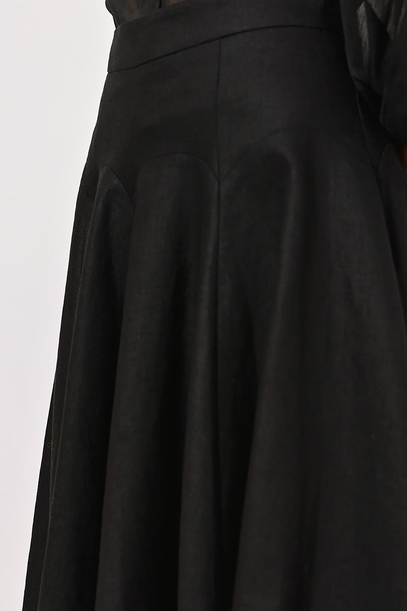 LINEN MIDI SKIRT