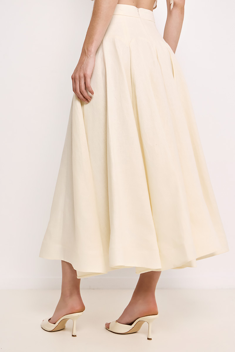 LINEN MIDI SKIRT