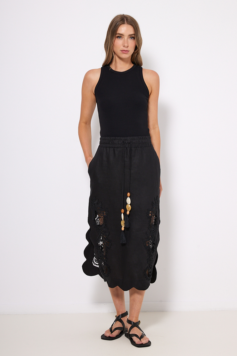MIDI EMBROIDERY SKIRT