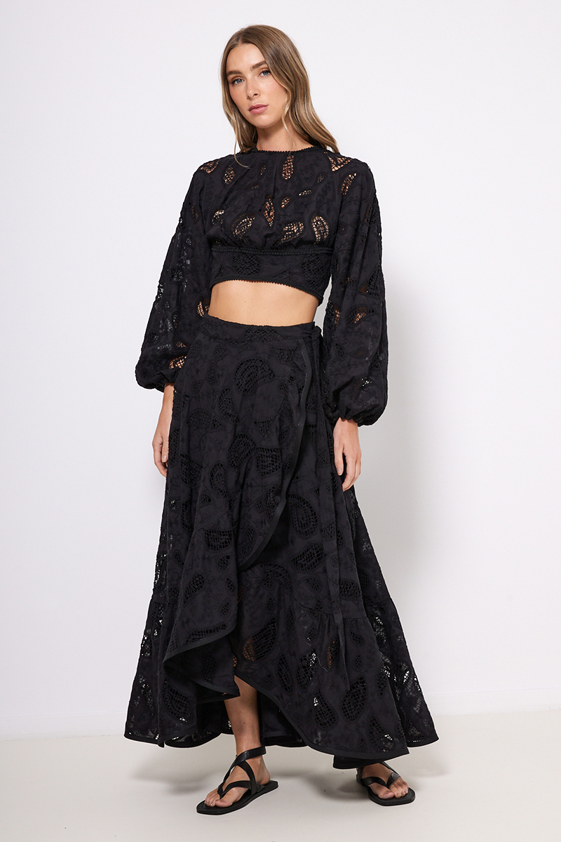 MIDI BRODERIE SKIRT