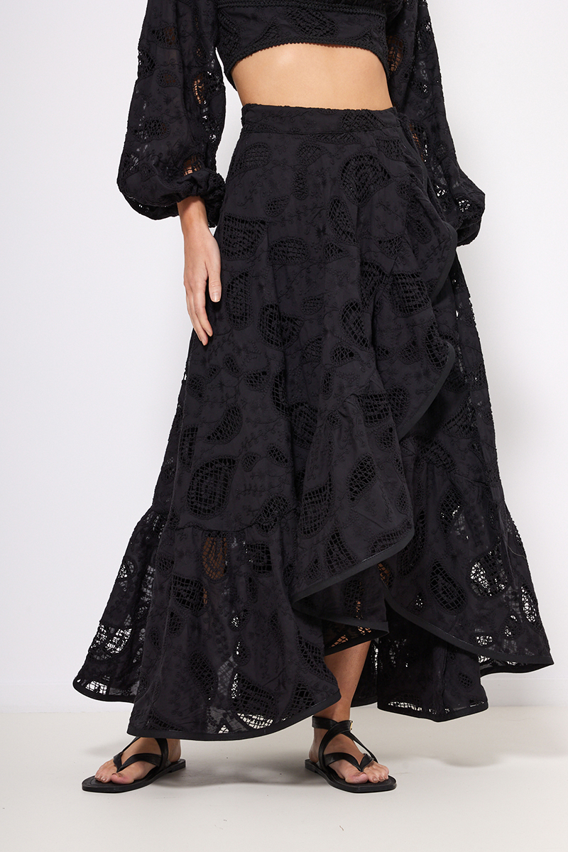 MIDI BRODERIE SKIRT