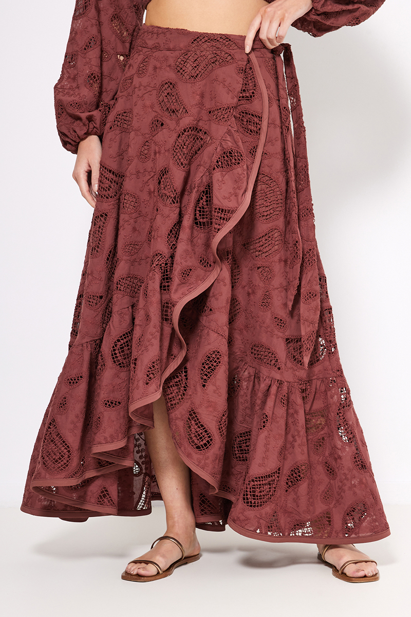 MIDI BRODERIE SKIRT