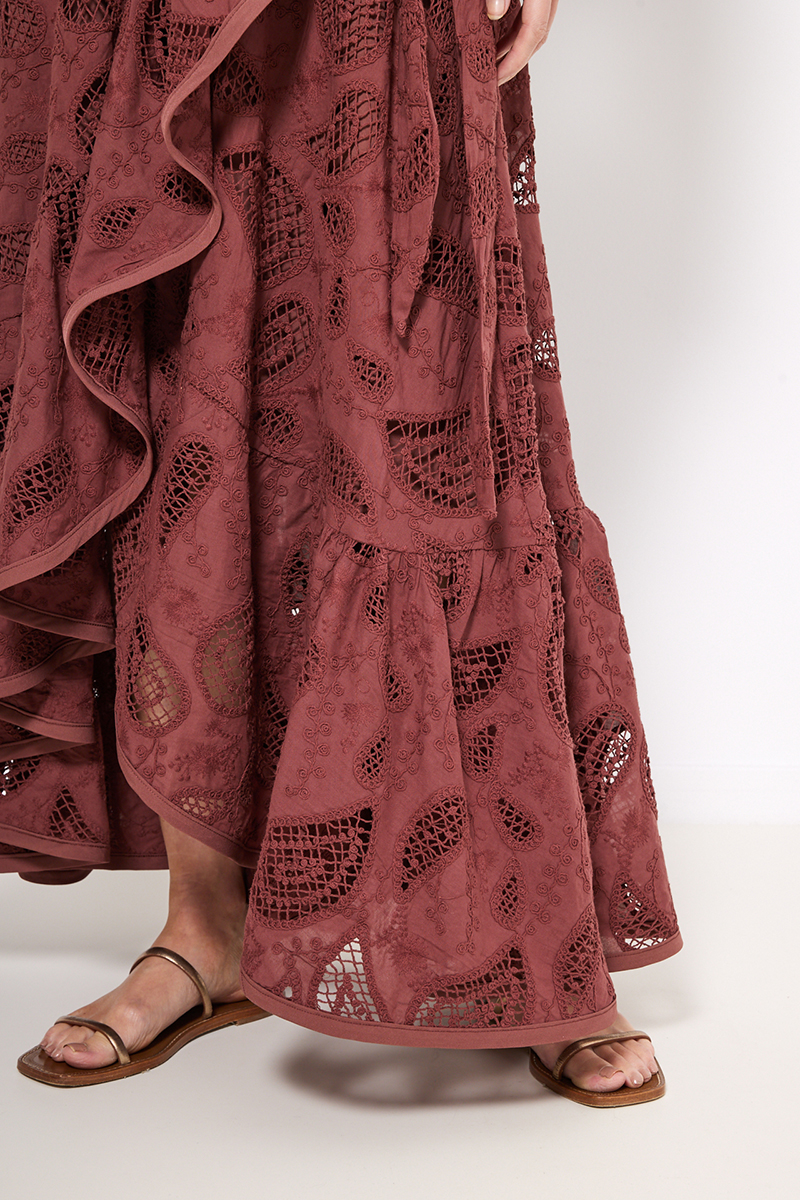 MIDI BRODERIE SKIRT