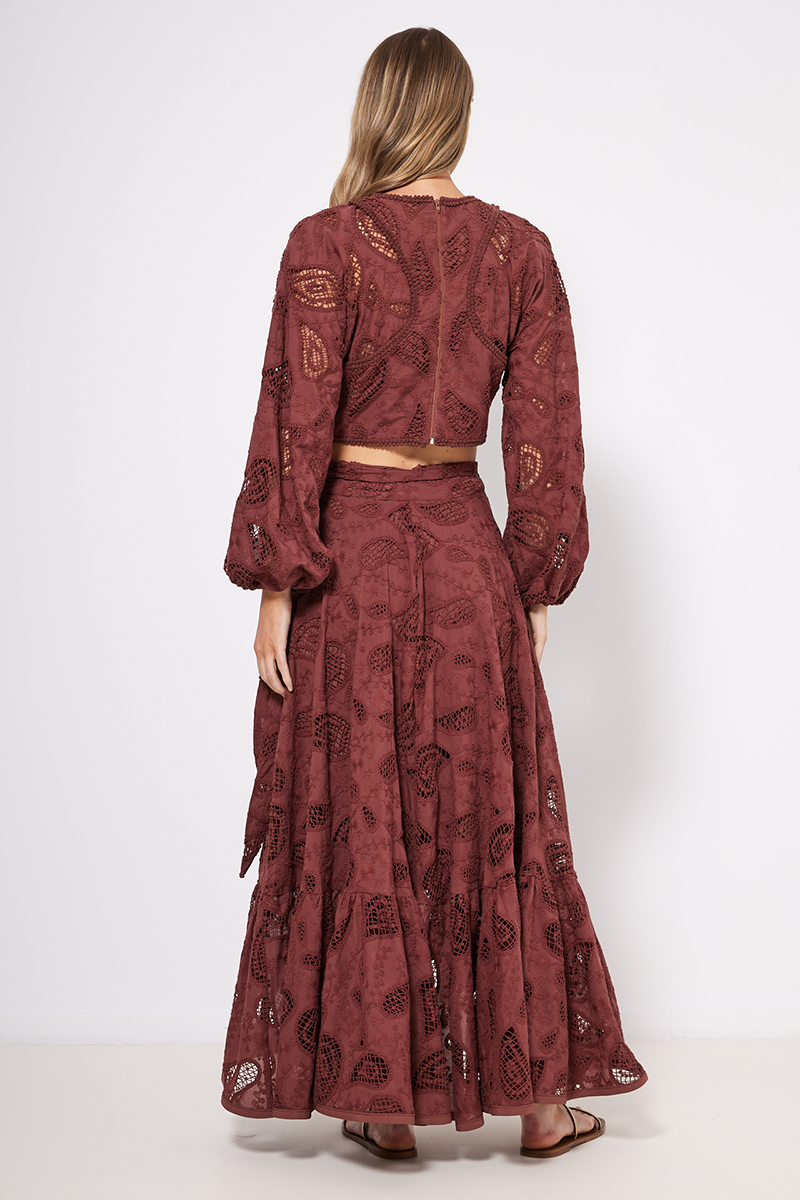 MIDI BRODERIE SKIRT