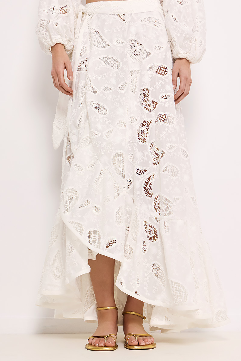 MIDI BRODERIE SKIRT