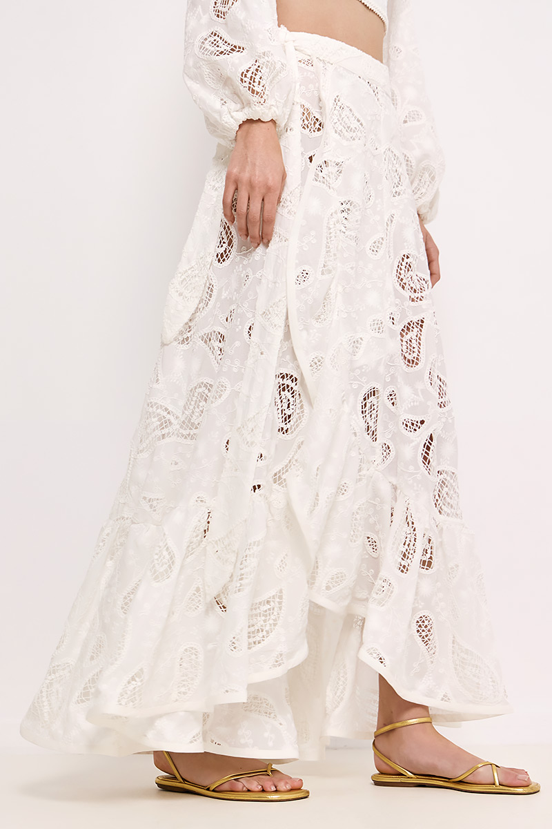 MIDI BRODERIE SKIRT