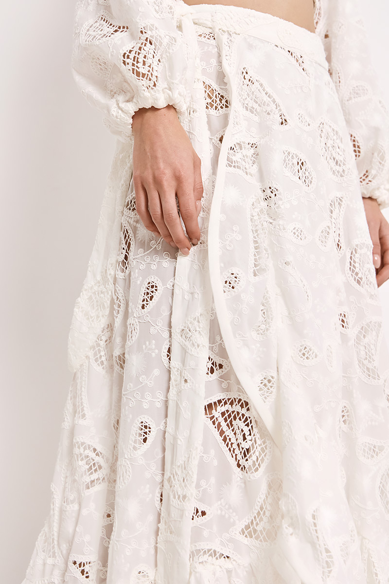 MIDI BRODERIE SKIRT