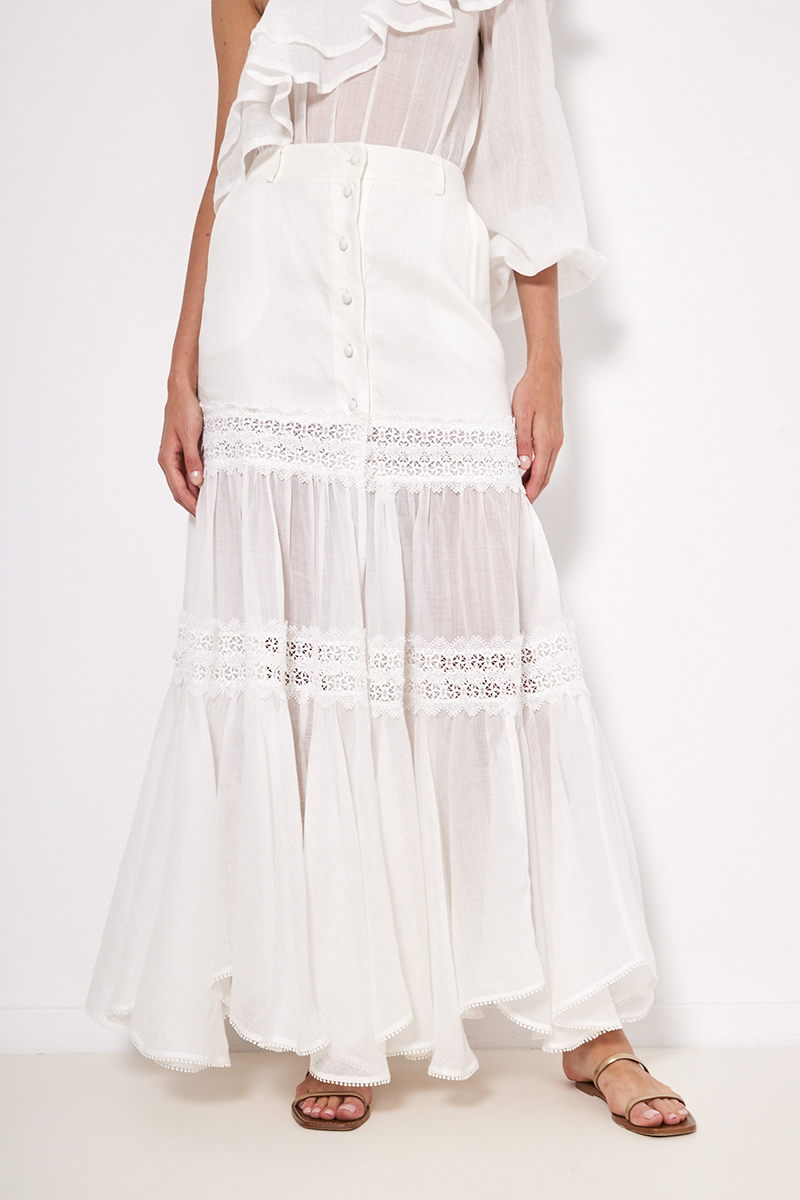 MAXI LINEN SKIRT WITH BUTTONS
