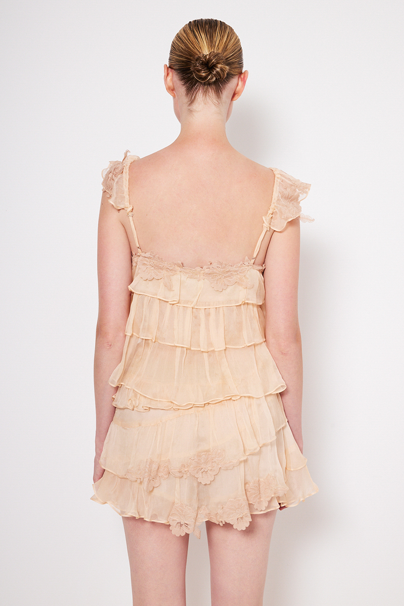 SILK MINI SKIRT WITH ELASTIC WAISTBAND