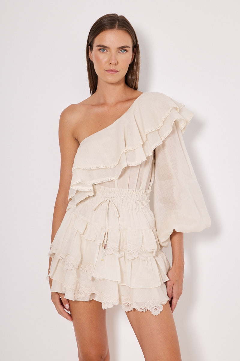 SKORT WITH RUFFLES AND ELASTIC WAIST