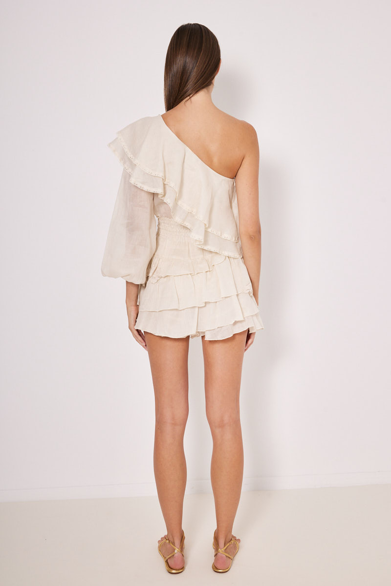 SKORT WITH RUFFLES AND ELASTIC WAIST