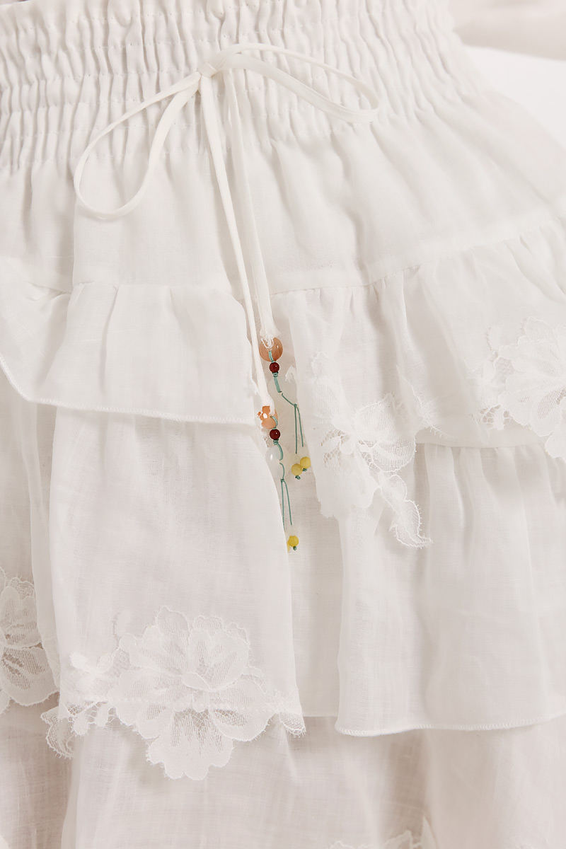 SKORT WITH RUFFLES AND ELASTIC WAIST