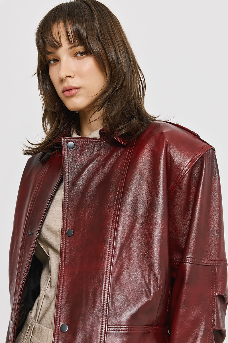 LEATHER JACKET WITH BUTTONS