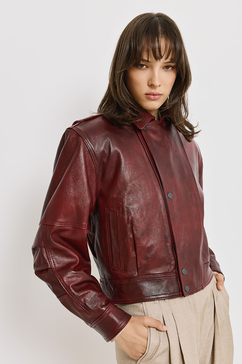 LEATHER JACKET WITH BUTTONS