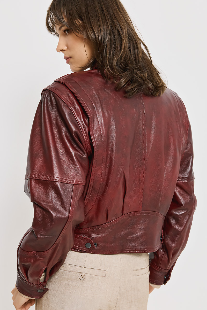 LEATHER JACKET WITH BUTTONS