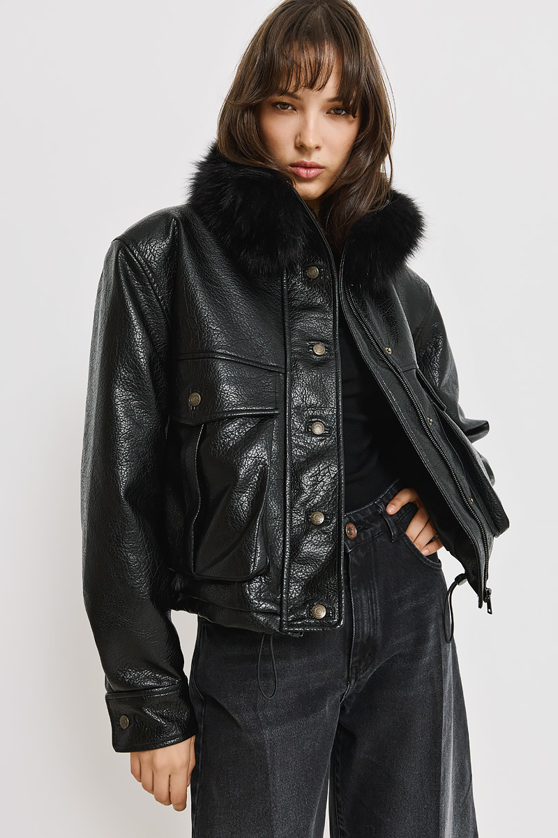 LEATHER-LOOK JACKET