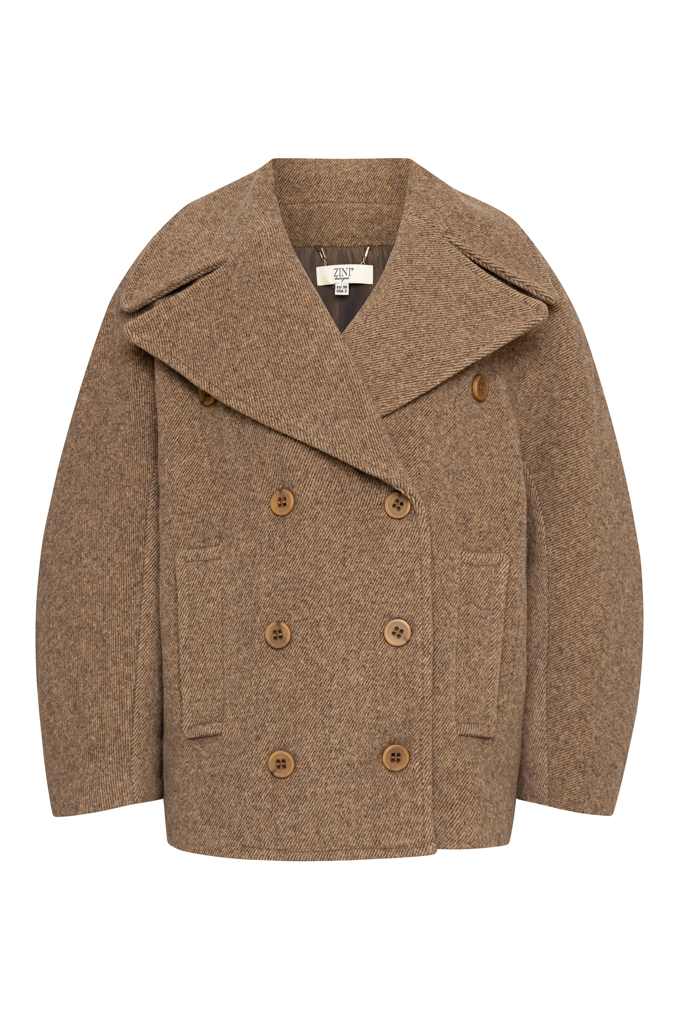 ΜΑΛΛΙΝΟ HMIΠΑΛΤΟ ΣΕ ΦΑΡΔΙΑ ΓΡΑΜΜΗ