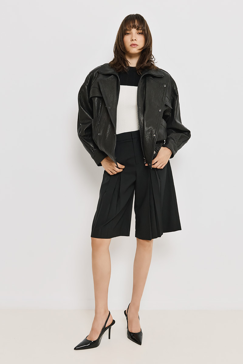 LEATHER JACKET WITH BELT