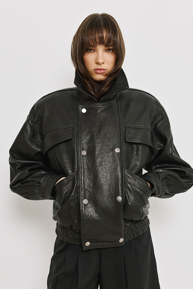 LEATHER JACKET WITH BELT