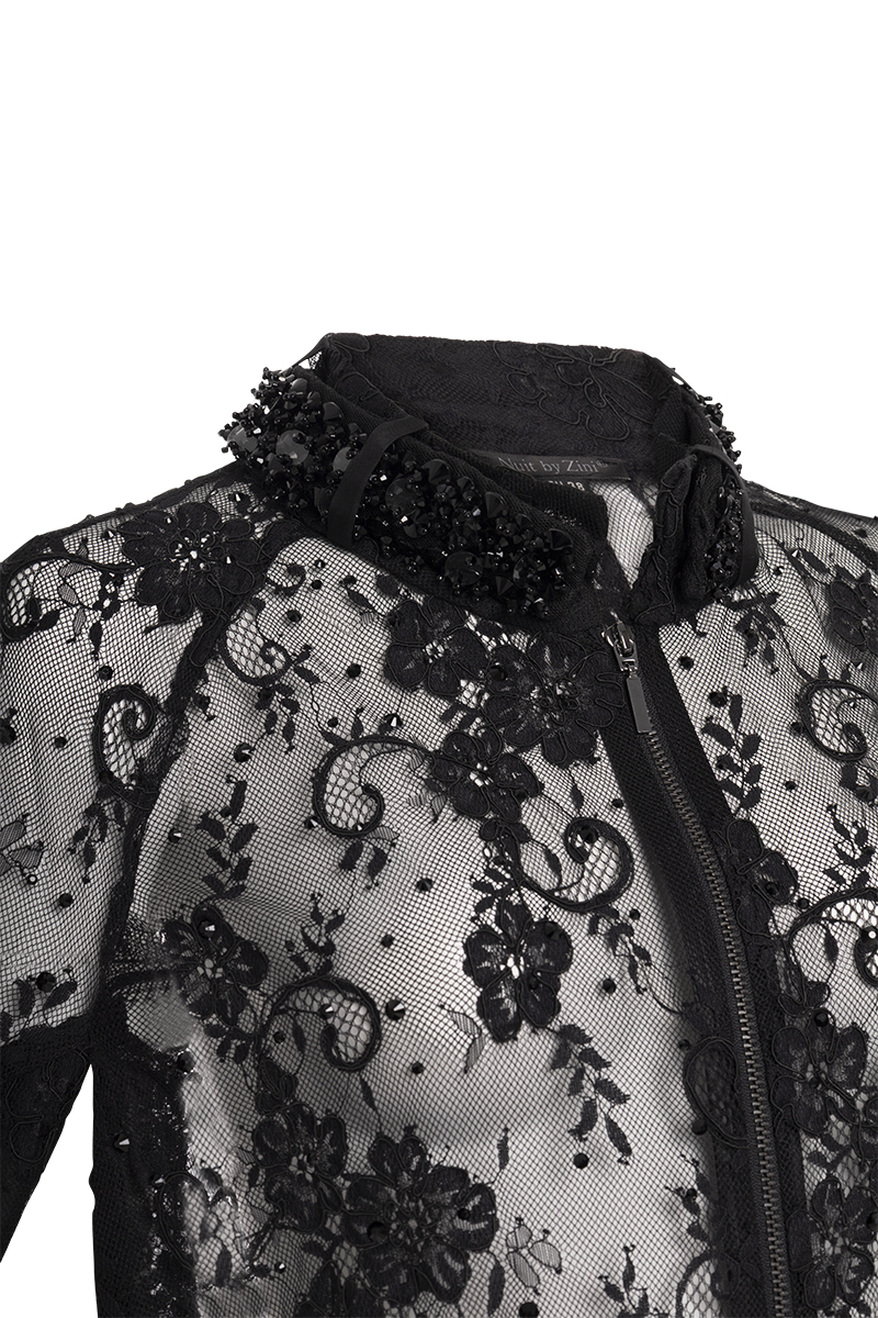 ΔΑΝΤΕΛΕΝΙΟ ΤΖΑΚΕΤ ΜΕ ΚΕΝΤΗΜΑ ΚΑΙ ΦΕΡΜΟΥΑΡ