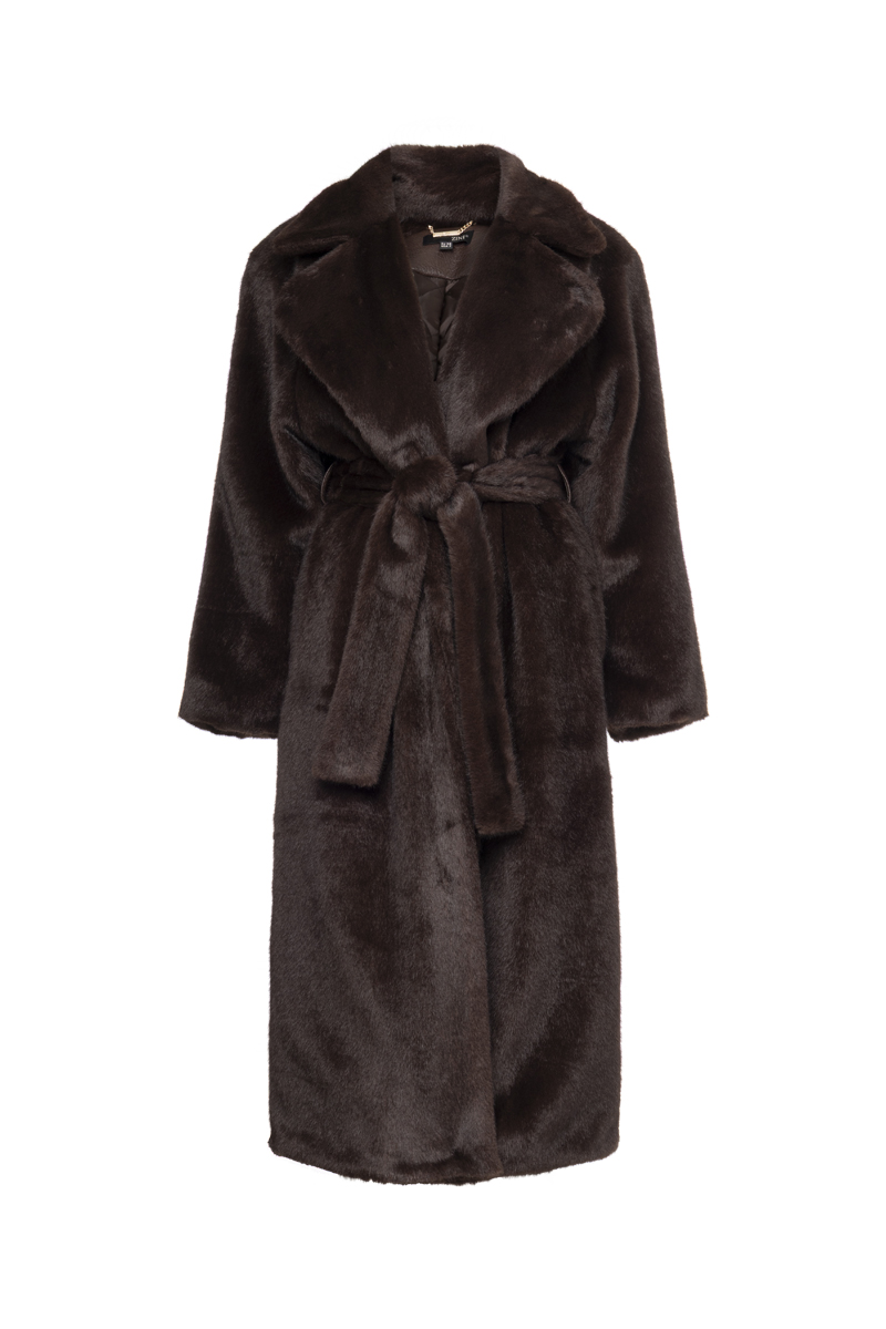 LONG FAUX FUR COAT