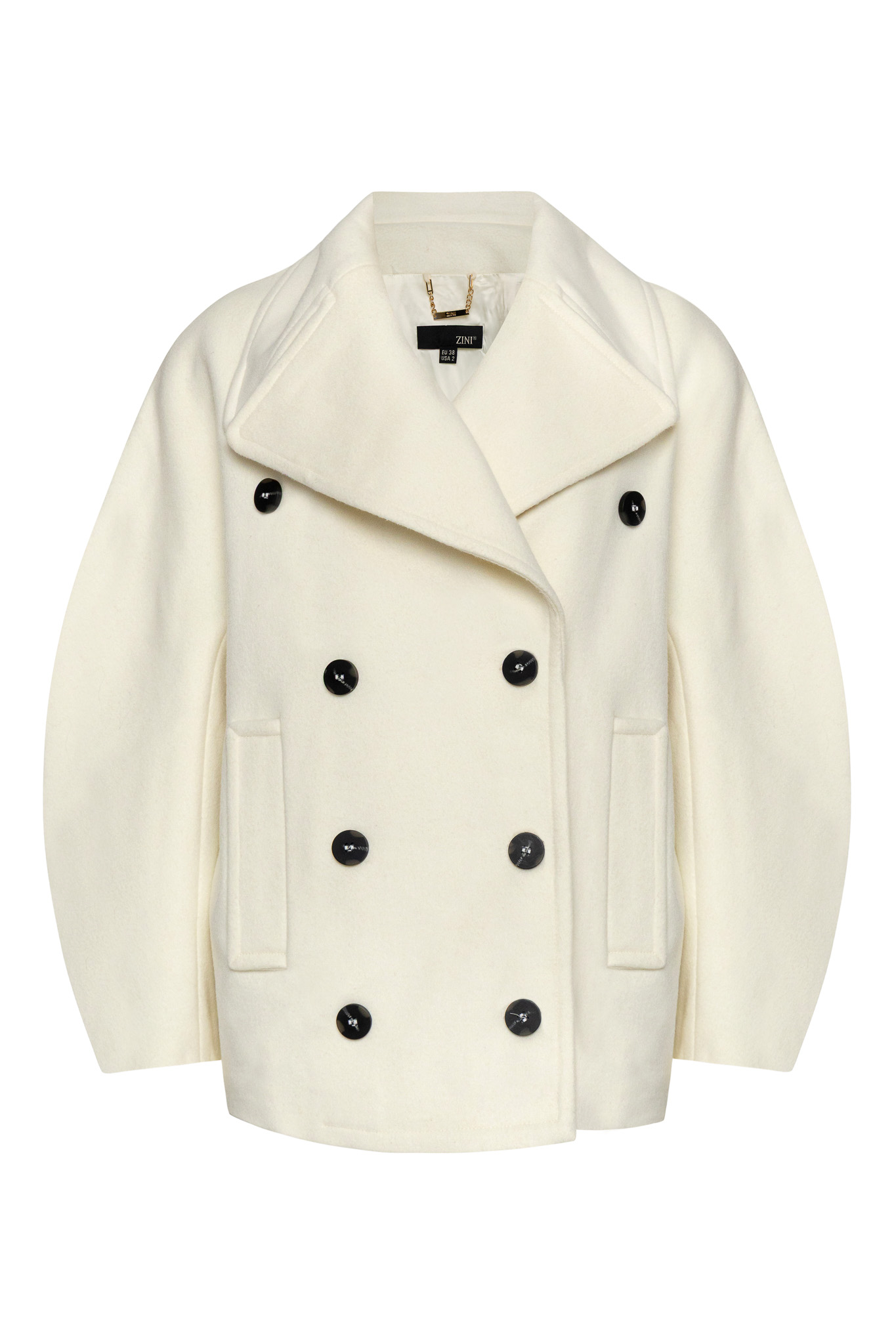 ΜΑΛΛΙΝΟ HMIΠΑΛΤΟ ΜΕ ΔΙΠΛΟ ΚΟΥΜΠΩΜΑ