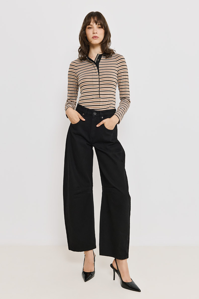 STRIPED LONG SLEEVE BLOUSE