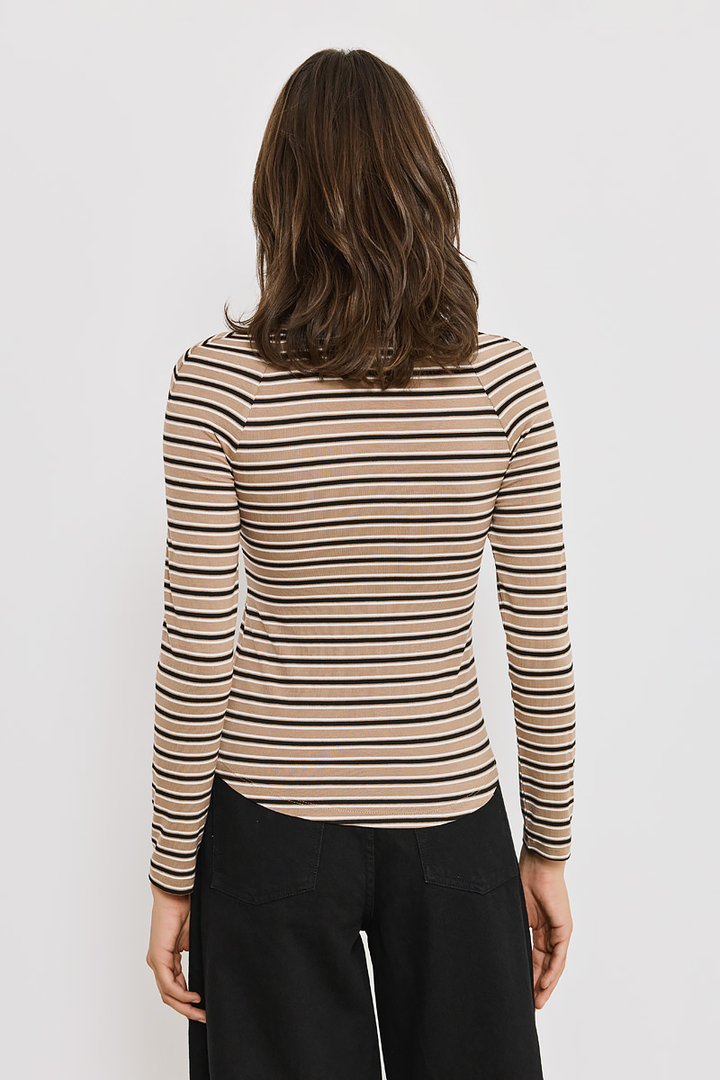 STRIPED LONG SLEEVE BLOUSE