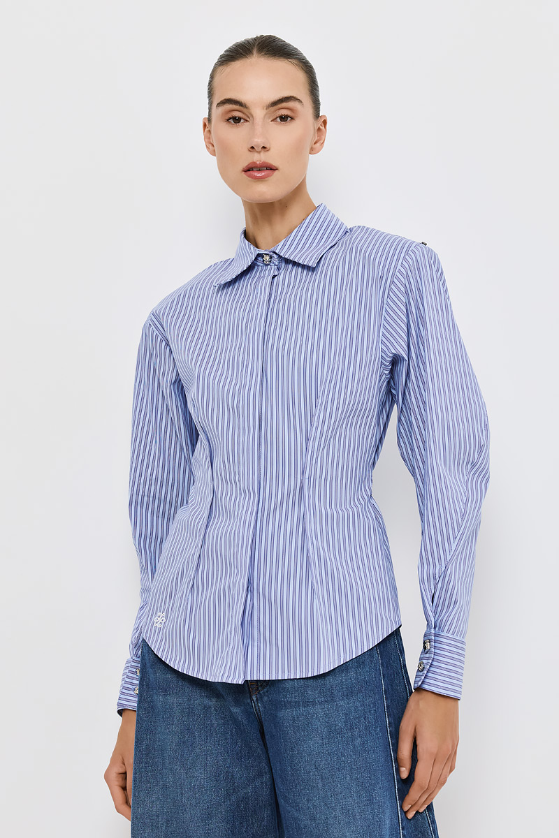 STRIPED SHIRT WITH BELT