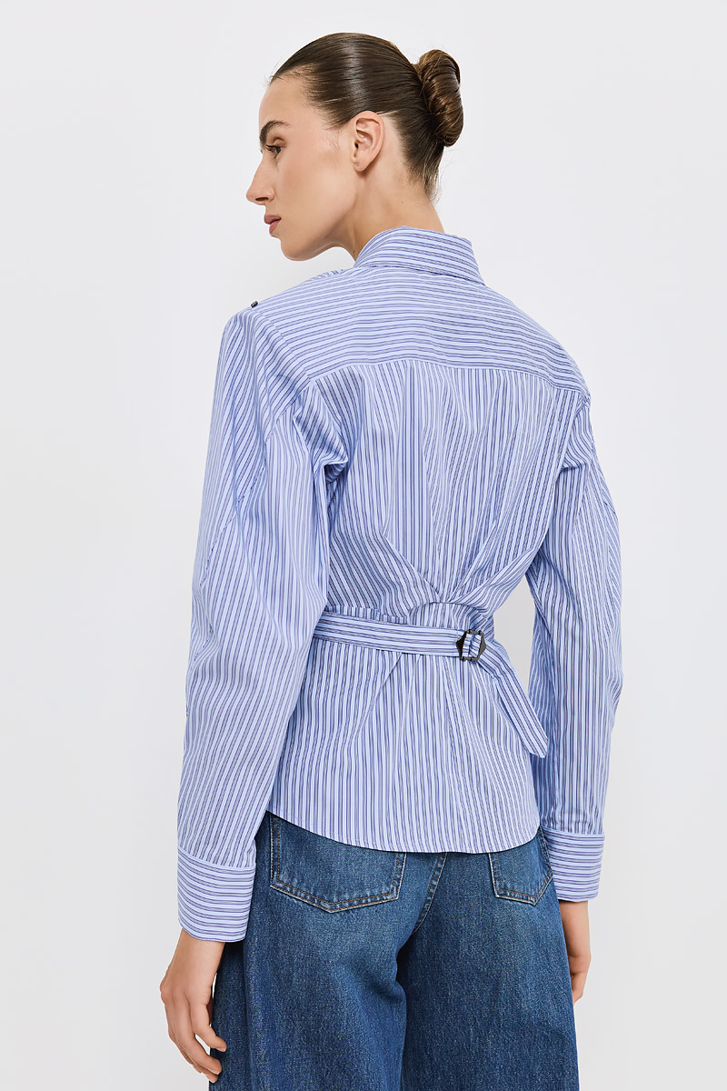 STRIPED SHIRT WITH BELT