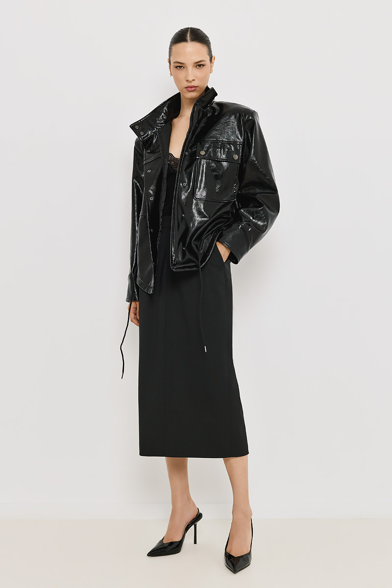 JACKET WITH LEATHER TEXTURE