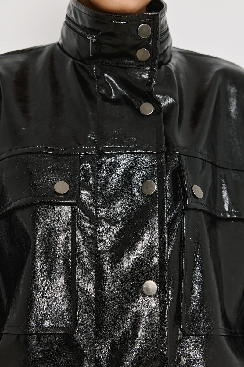JACKET WITH LEATHER TEXTURE