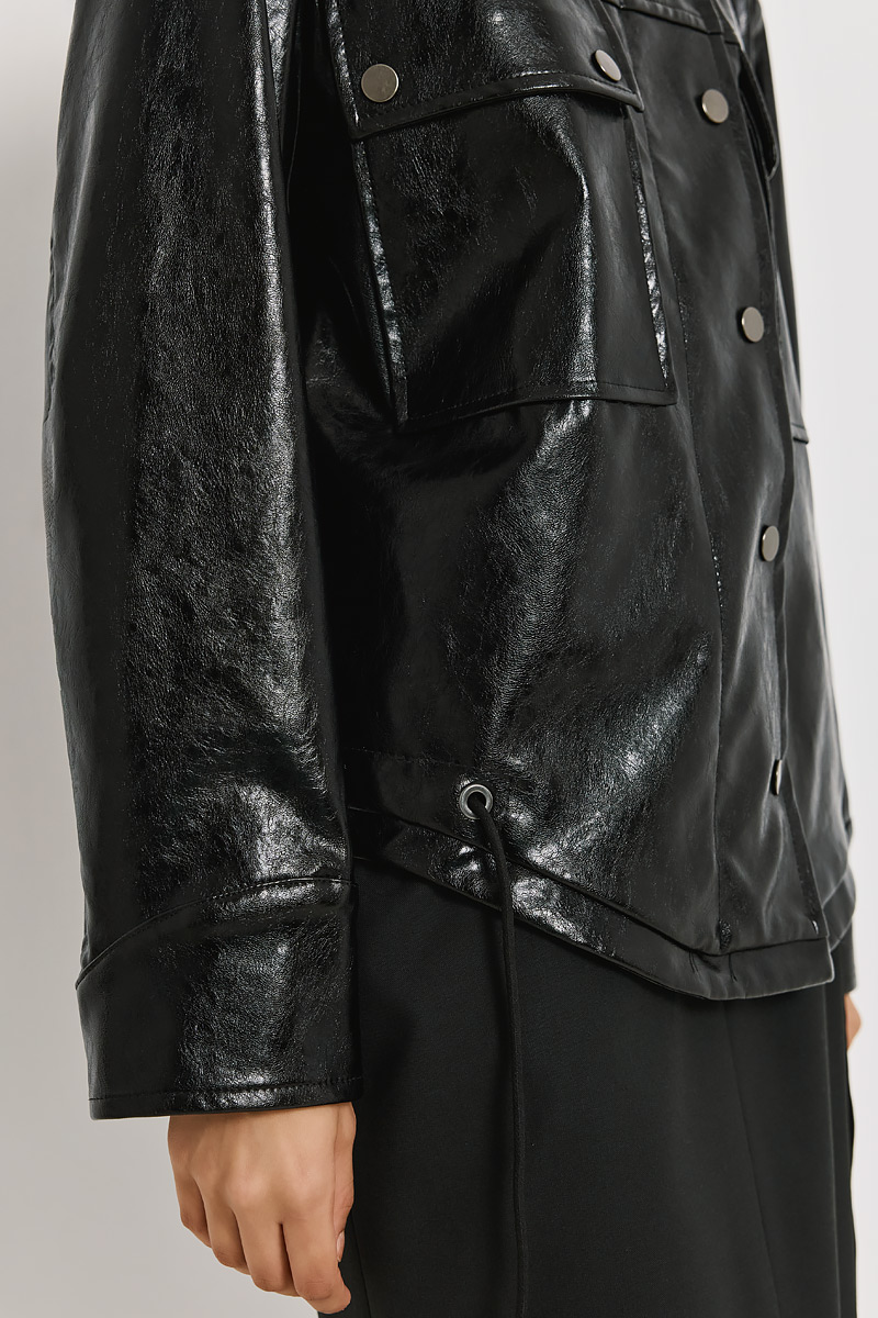 JACKET WITH LEATHER TEXTURE