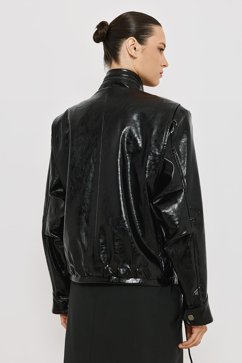 JACKET WITH LEATHER TEXTURE