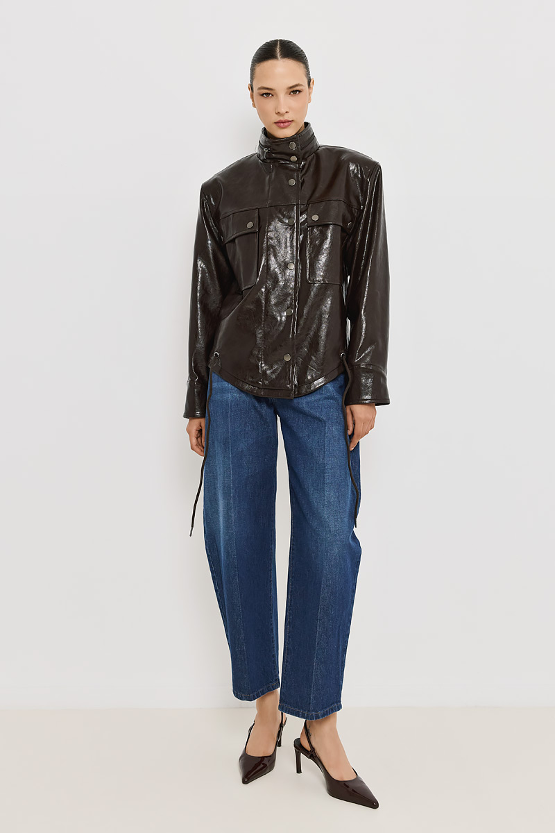 JACKET WITH LEATHER TEXTURE