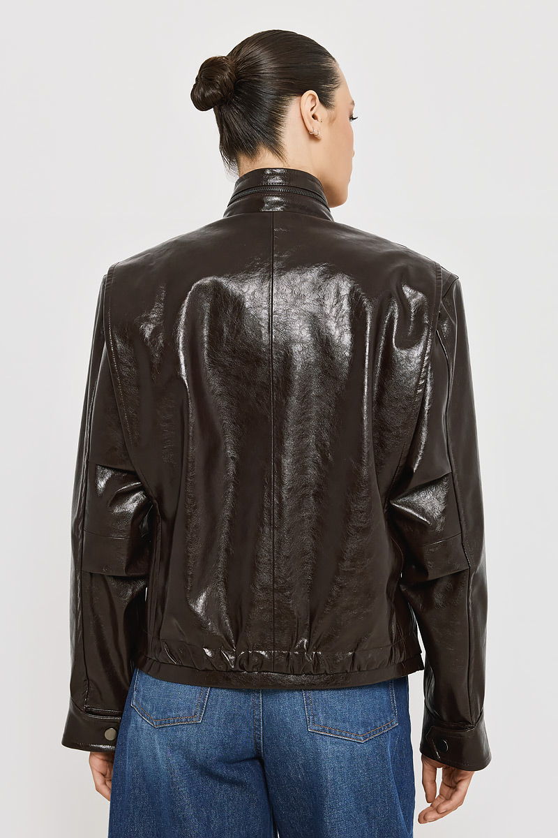 JACKET WITH LEATHER TEXTURE