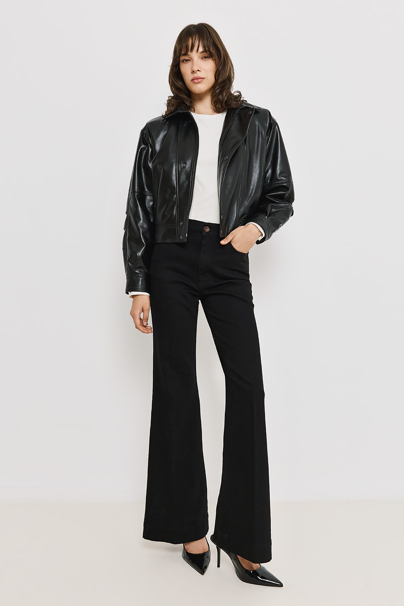 HIGH-WAISTED FLARED JEANS