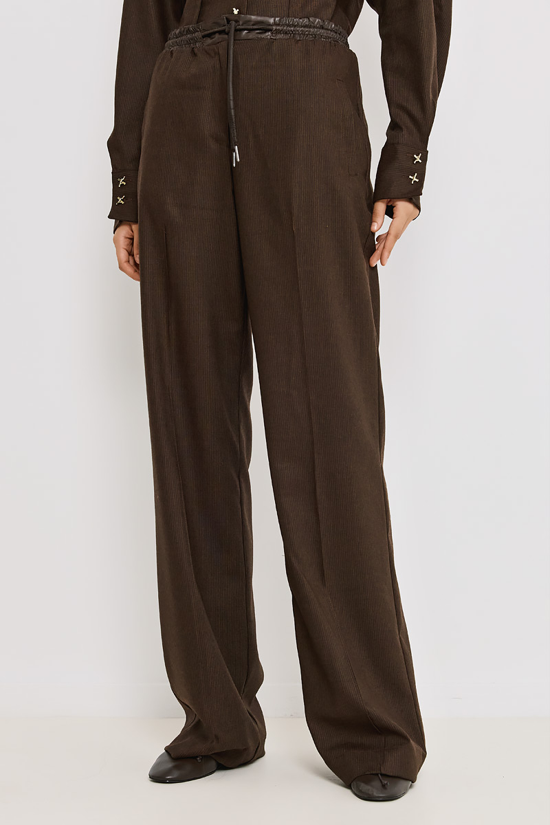 WOOLEN BROAD-LEG PANTS