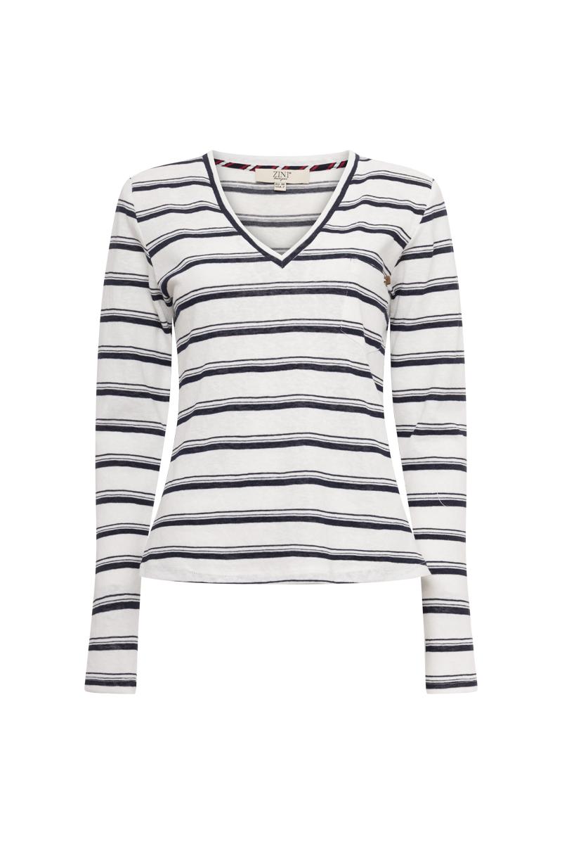 STRIPED V-NECK BLOUSE